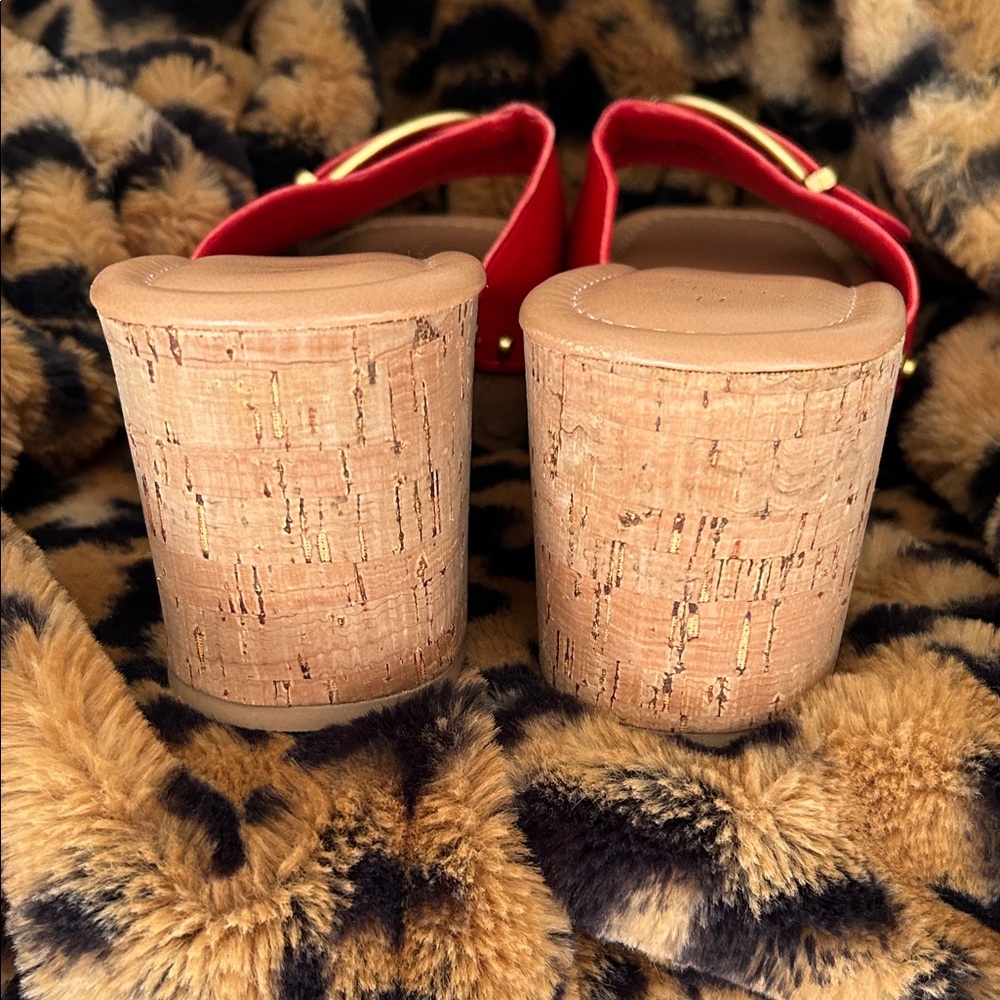 Red Sandals with Gold Buckle - Picture 5 of 5